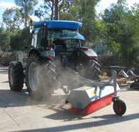 Tractor with 3pt linkage angle broom