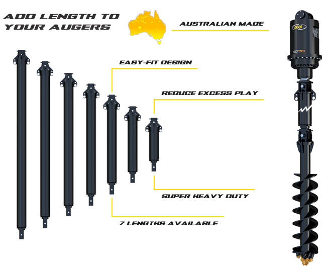 Auger extensions - machines up to 30t