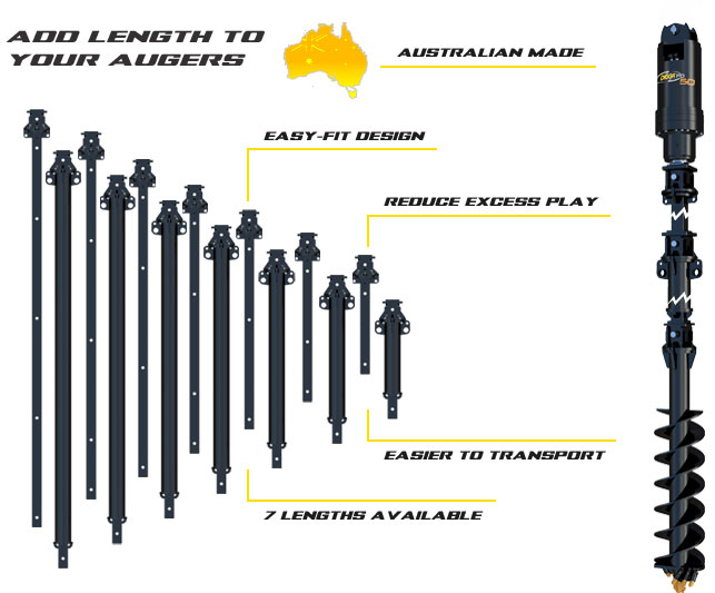 Auger extensions - machines up to 30t