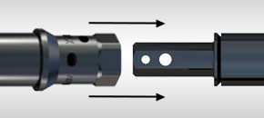 Increase drilling depth even more by adding an auger extension to the auger drive.